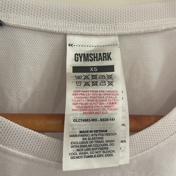 GYMSHARK LONG SLEEVE CROP TOP WHITE SIZE XS - Picture 2 of 9